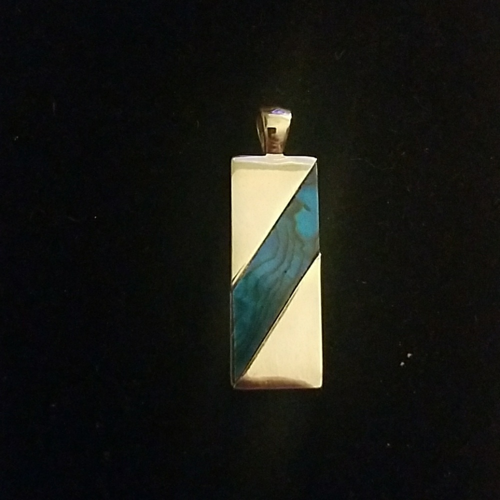 Australian Blue Opal Silver Pendant